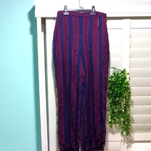 Express Navy and Red Striped Pants